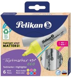 Pelikan Textmarker 490 ECO, 6 Culori Neon, in Cutie de Carton (HRZ-823333)