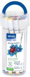 SPREE Set 12 Culori Marker 2 Capete (KH-SP58102)