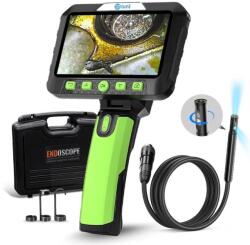 iUni ROT50 Ipari Autóvizsgáló Kamera, 180°-ban Forgatható, 5" -os LCD Képernyő, 1080P, Félmerev Kábel, 1M Hosszú, 8+1 Állítható LED, IP67 Vízállóság, 5000mAh