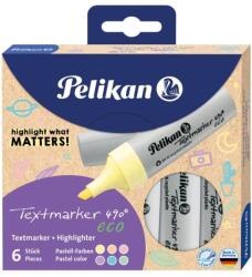 Pelikan Textmarker 490 ECO, 6 Culori Pastel, in Cutie de Carton (HRZ-823432)