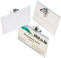  FHC Névkitűző - Átlátszó - Csipeszes - 90x55 mm