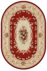 Delta Carpet Covor Oval, 100 x 200 cm, Rosu / Crem, Model Lotos (LOTUS-535-210-O-12) Covor