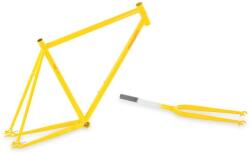 Csepel Royal 3* 2017 28-as (622-es) fixi-single speed kerékpár váz és villa szett, acél, sárga, 520-es vázméret