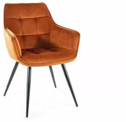 SIGNAL MEBLE Lilia Velvet Fahéjbarna Bársony Étkezőszék Fekete Fém Lábakkal (SIG-LILIAVCCY)