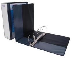 DONAU Gyűrűs könyv, panorámás, 4 gyűrű, D alakú, 100 mm, A4, PP, DONAU, fekete (D278865FK) - fapadospatron