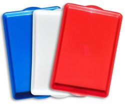  Tálca, műanyag, szögletes, 43x28 cm, kék