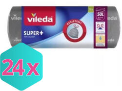 Vileda Super+ zárószalagos szemeteszsák 50Liter, 10db KARTON - 24x10 db (K4023103168237)
