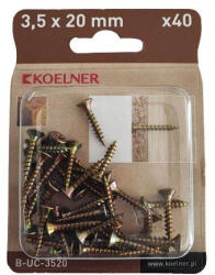 KOELNER 3.5x20 mm-es faforgácslapcsavar 40db/bliszter (B-UC-3520) (51630)