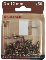 KOELNER 3x12 mm-es faforgácslapcsavar 50db/bliszter (B-UC-3012) (51621)
