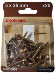 KOELNER 5x30 mm-es faforgácslapcsavar 20db/bliszter (B-UC-5030) (51647)