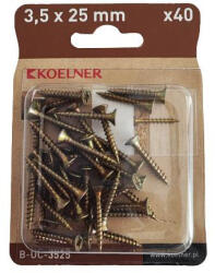 KOELNER 3.5x25 mm-es faforgácslapcsavar 40db/bliszter (B-UC-3525) (51631)