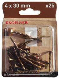 KOELNER 4x30 mm-es faforgácslapcsavar 25db/bliszter (B-UC-4030) (51639)