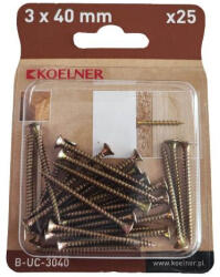 KOELNER 3x40 mm-es faforgácslapcsavar 25db/bliszter (B-UC-3040) (51627)
