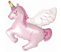 Flexmetal Fólia lufi, nagyforma, szárnyas unikornis, pink, 24