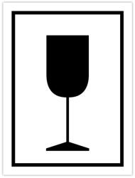  Etikett információs címke, 75x100mm, papír, Törékeny, óvatosan kezelendő! 300címke/tekercs - iroszer24