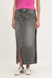adidas Originals farmer szoknya Denim Long Skirt szürke, maxi, egyenes, JW2659 - szürke 32