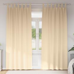 vidaXL Завеси за затъмняване с пръстени 2 бр. Кремаво 260 x 140 см (4107597)