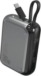 4smarts powerbank 10000mAh 30W integrált 15cm USB-C kábellel űrszürke