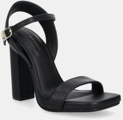 Tommy Hilfiger bőr szandál HIGH HEEL LEATHER SANDAL - fekete Női 41