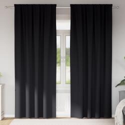 vidaXL Завеси за затъмняване с пръстени 2 бр. Черно 245 x 140 см (4107431)