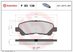 BREMBO set placute frana, frana disc BREMBO PRIME LINE P 83 138 (P 83 138)