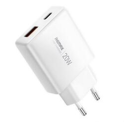 REMAX ULTRA THIN încărcător de rețea USB Type-C (20W, încărcător rapid PD, GaN, ultra-subțire) ALB (RP-U01-AC)