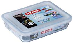 Pyrex Cook & Freeze sütőbe helyezhető hőálló sütőtál, műanyag fedővel 19x14x4 cm 0, 8 liter - 000704 (203229)