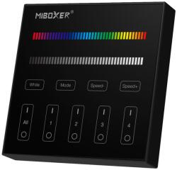 Mi-Light B3B Smart Panel RGBW LED távirányító, 4 zónás, érintőgombos, fekete, 86x86 mm