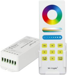 Mi-Light FUT045A RGB+CCT Smart LED vezérlő + távirányító, fali tartóval, érintőgombos, 15A, 12-24V DC (FUT045A)