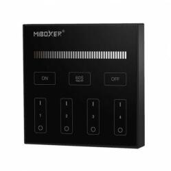 Mi-Light B1B Smart Panel monokróm LED távirányító, 4 zónás, érintőgombos, fekete, 86x86 mm (FUTB1B)