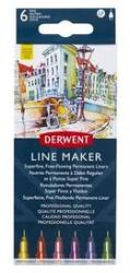 Derwent Tűfilc készlet, 0, 3 mm, DERWENT "Line Marker", 6 különböző szín (e2305576) - irodaszer