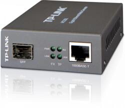 TP-Link Switch media convertor TP-Link, 2 porturi (1xSFP Gigabit, 1x10/100/1000 Mbps (RJ-45)), 1000Base-T to 1000Base-SX/LX/LH, SFP, montabil in sasiu (MC220L) - shoppix