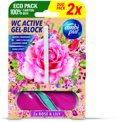 Ambi Pur WC Aktív gél-blokk rózsa és liliom 2x 45 g