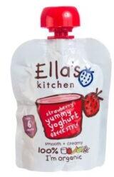 Ellas Kitchen bio görögjoghurt szamóca bébiétel 90 g - menteskereso