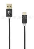 White Shark ADDER-2 USB-A - TYPE-C (M-M) kábel, 2m, fekete (W029807) (W029807)