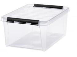 SMARTSTORE Műanyag tárolódoboz, 14 liter, fekete fogantyúkkal, 'Classic 15', átlátszó (CSDSMART35) (CSDSMART35)