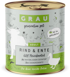 Grau 12x800g GRAU Adult Marha & kacsa gabonamentes nedves macskatáp