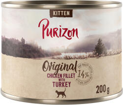 Purizon 12x200g Purizon Kitten - gabonamentes nedves macskatáp - Csirkefilé pulykával