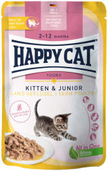 Happy Cat 12x85g Happy Cat Kitten Vidéki szárnyas nedves macskaeledel
