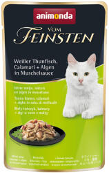 Animonda Vom Feinsten 36x50g Animonda Vom Feinsten Adult Fehér tonhal, tintahal + alga kagylószószban nedves macskaeledel