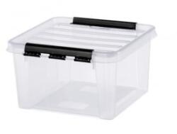 SMARTSTORE Műanyag tárolódoboz, 8 liter, fekete fogantyúkkal, 'Classic 12', átlátszó (CSDSMART32) (CSDSMART32)