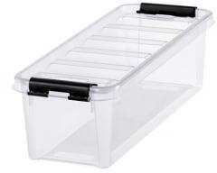 SMARTSTORE Műanyag tárolódoboz, 3, 5 liter, fekete fogantyúkkal, 'Classic 4', átlátszó (CSDSMART28) (CSDSMART28)