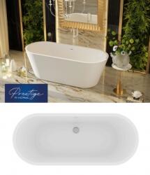 M-Acryl Victory szabadon álló akril kád 170x70 KÁD + ELŐLAP (fehér) + LÁB + Króm lefolyó klick-klack/ Új (12618)