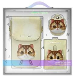 Nimmy Nagyszemű Kisállat 2.0 Macska 3-az-1-ben Készlet: Telefontáska + Pénztárca + Nyomkövető Tok - Bézs