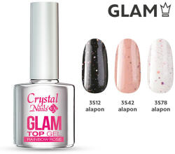 Crystal Nails Crystal Nails Glam top gel 4ml - Rainbow rose TF