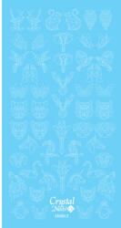 Crystalnails Crystal Nails Színező alap matrica - Animals Fehér