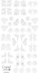 Crystalnails Crystal Nails Színező alap matrica - Blooming Ezüst