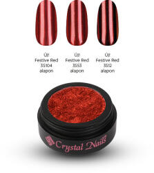 Crystalnails Crystal Nails ChroMirror króm pigmentpor - Festive Red