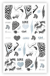 Brillbird Vizes körömmatrica - Silver Zebra