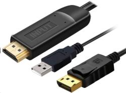 PremiumCord HDMI 2.0 DisplayPort 1.2/1.2a Átalakító Fekete 2m kportad21 (kportad21) - ipon